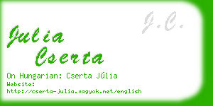 julia cserta business card